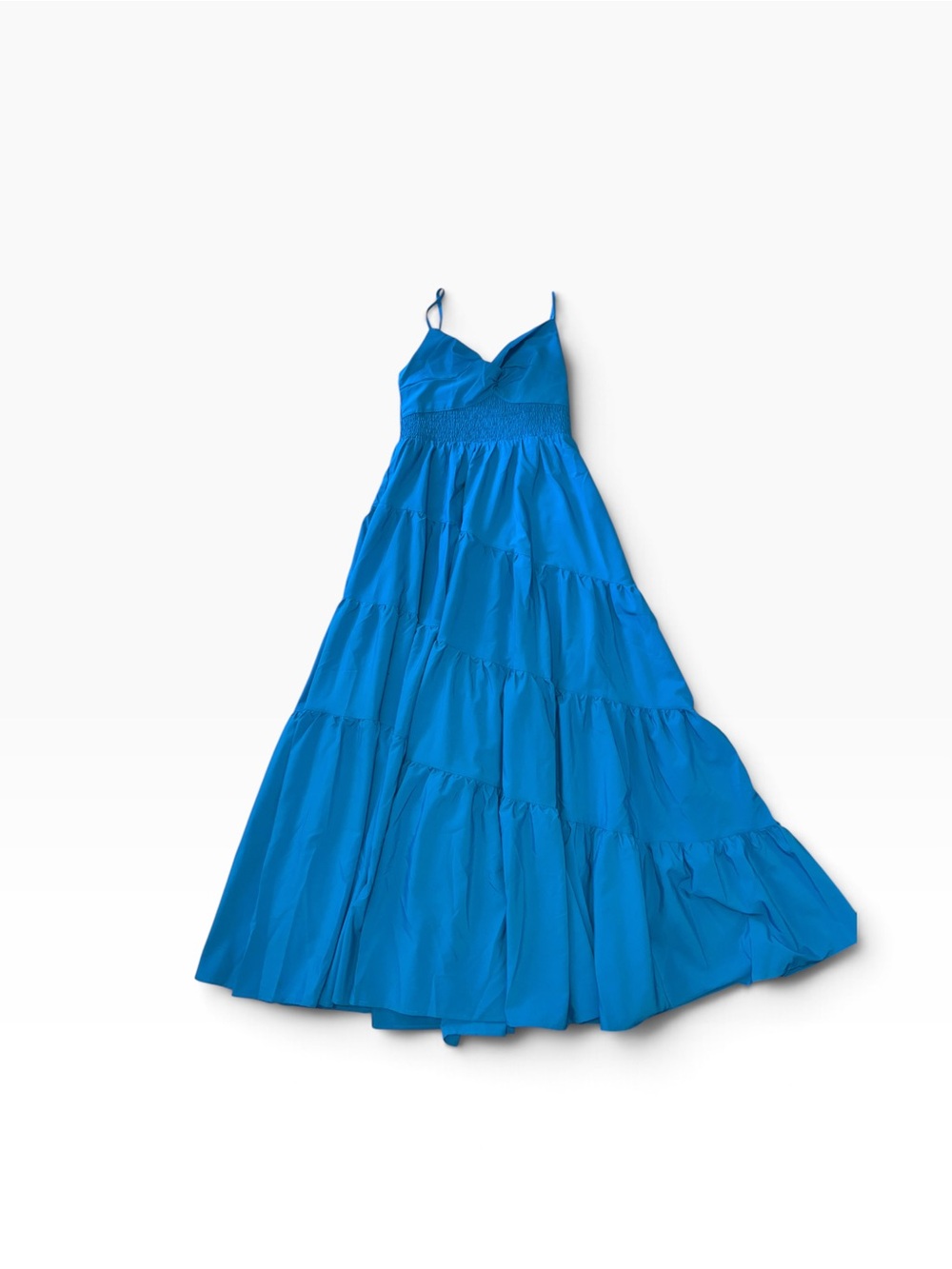 Entro long & flowy ocean blue maxi dress with tiered skirt and spagetti straps